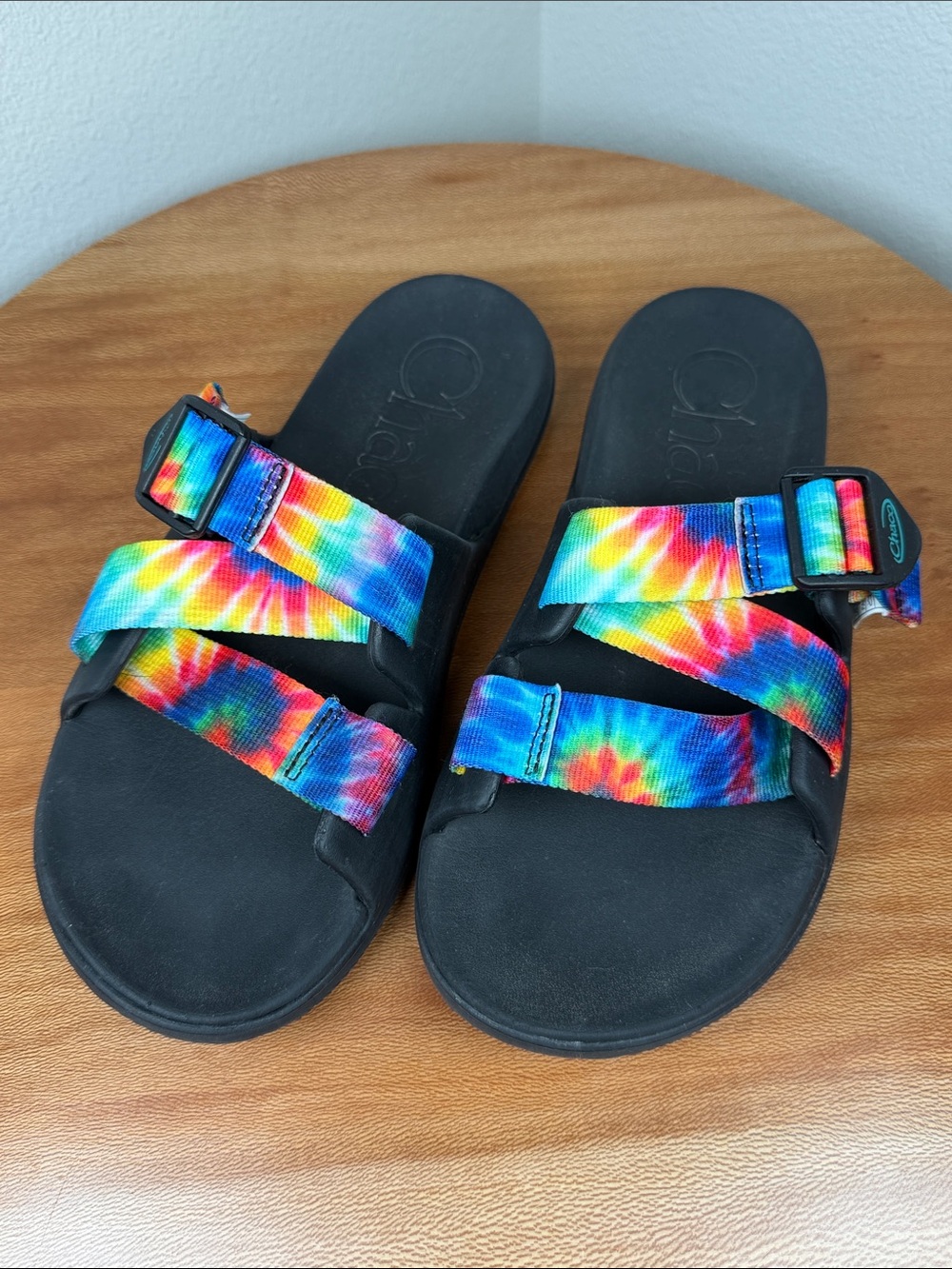 Chaco Womens Chillos Slides Sandals Tie Dye Rainbow US 8
